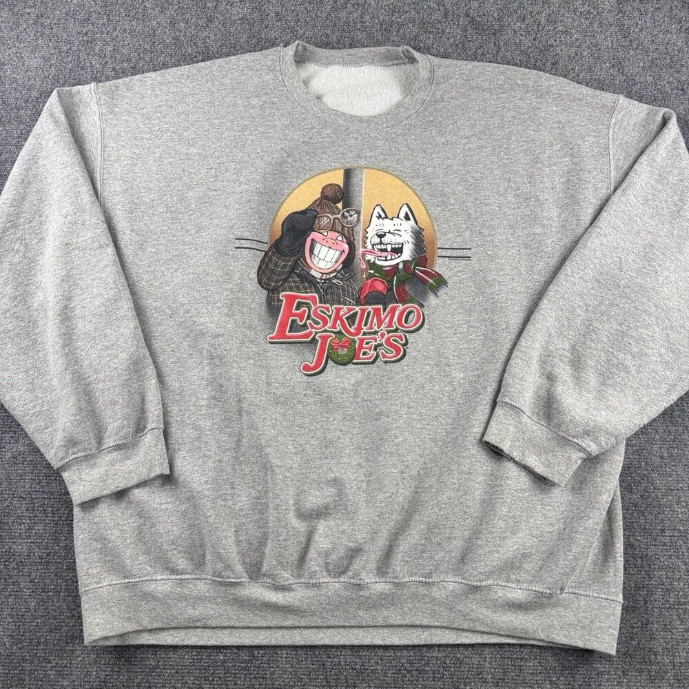 Eskimo Joes Sweatshirt Mens XL Christmas Story Parody Gray Crewneck A Xmas